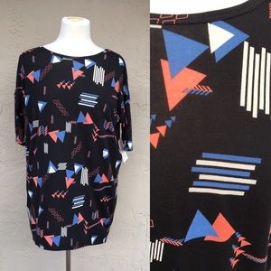 NWT LuLaRoe Irma Black Peach Geometric